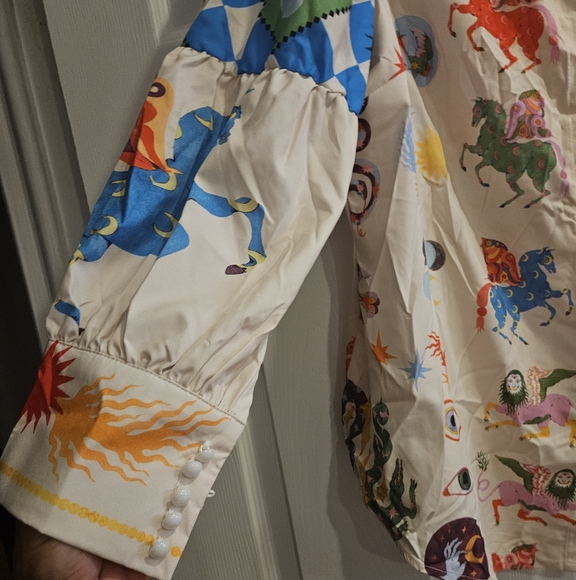 Colorful Patterned Button-Up Shirt - Picture 2 of 10